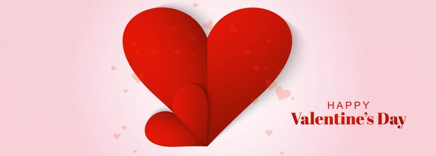 Banner del día de San Valentín con corazones