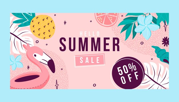 Banner dibujado a mano de verano