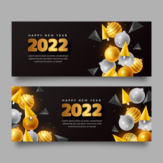 Banner de diseño de año nuevo