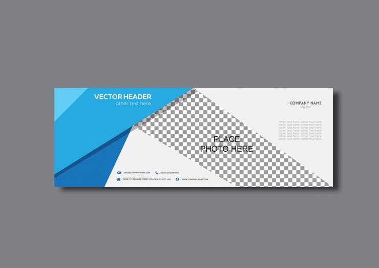 Banner con diseño azul