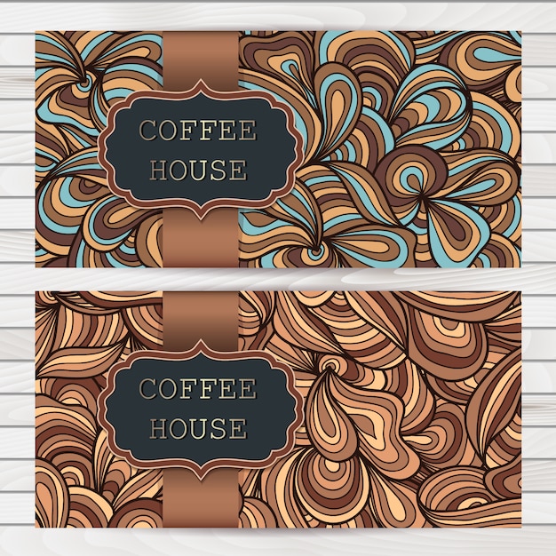 Vector gratuito banner con diseño de casa de café