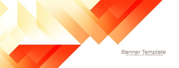 Banner de diseño geométrico brillante con estilo amarillo y rojo