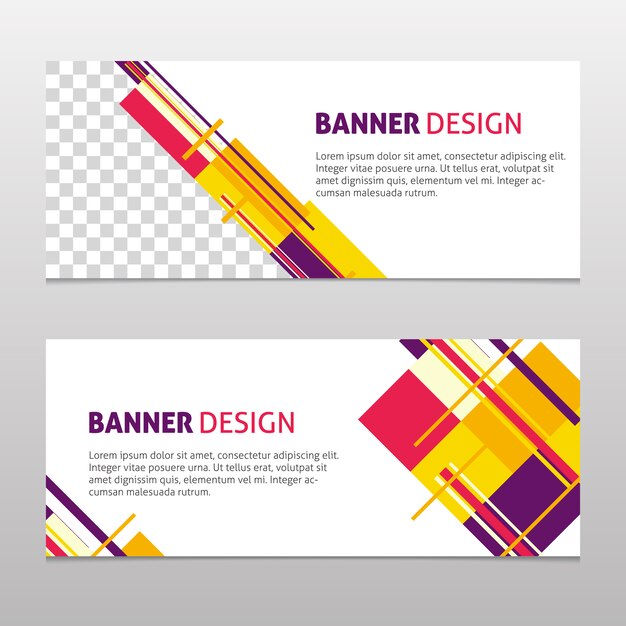 Banner con diseño geométrico