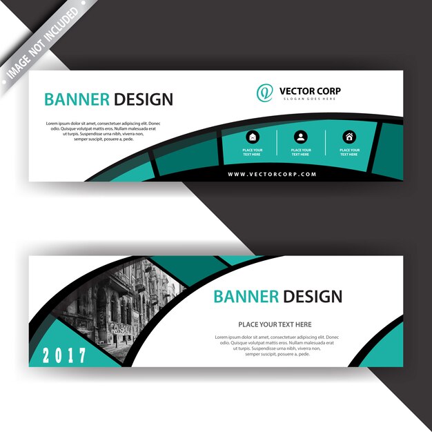 Banner con diseño geométrico