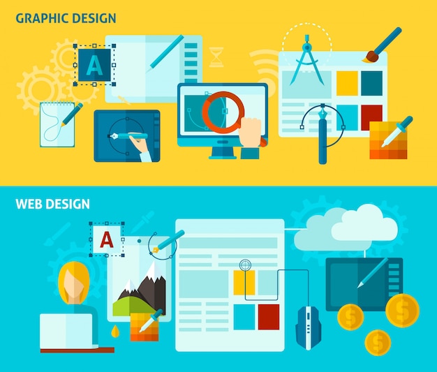 Vector gratuito banner de diseño gráfico