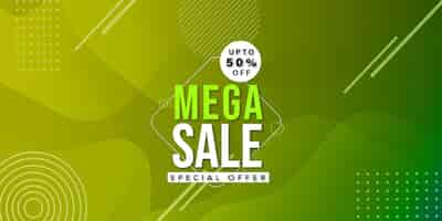 Vector gratuito banner de diseño multipropósito profesional de fondo de memphis verde oliva de mega venta