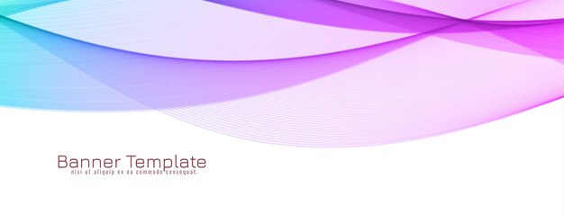 Banner de diseño de onda colorido abstracto