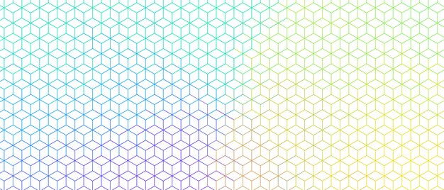 Banner de diseño de patrón ancho de línea hexagonal de colores