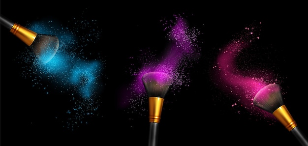 Vector gratuito banner de diseño de pinceles de maquillaje