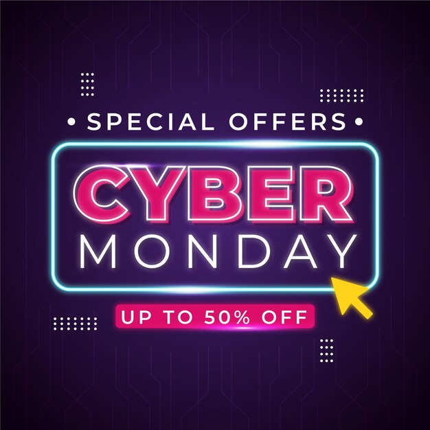 Banner de diseño plano de cyber monday