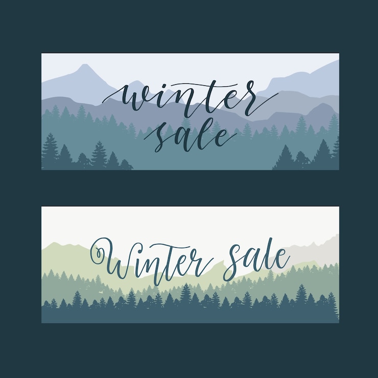 Vector gratuito banner diseño plano venta de invierno