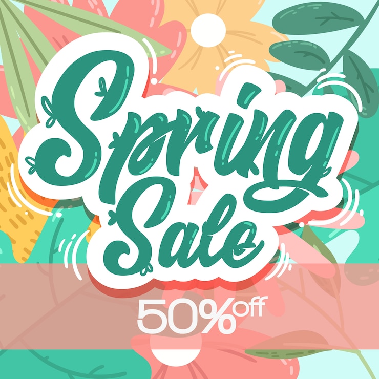 Vector gratuito banner de diseño plano de venta de primavera