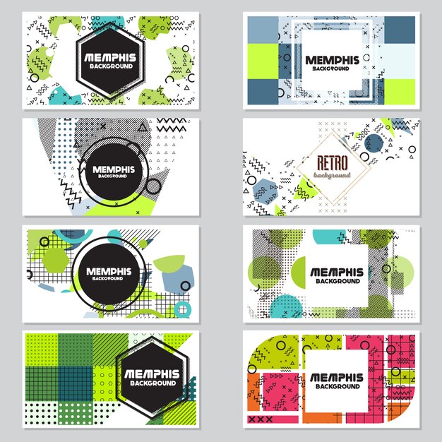 Banner con diseño retro multicolor
