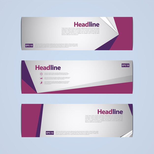 Banner con diseño rosa y blanco