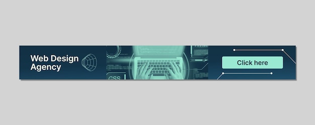 Banner de diseño web futurista con gradiente