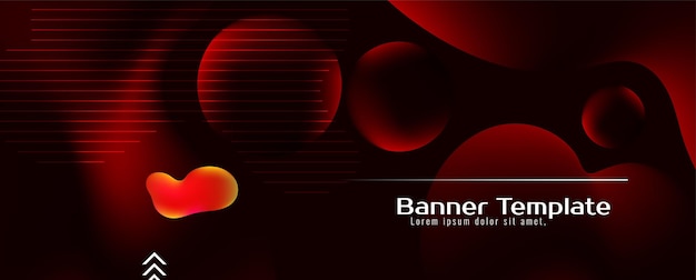 Banner elegante con diseño de flujo de líquido elegante decorativo