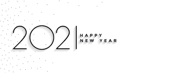 Banner elegante de feliz año nuevo mínimo 2021