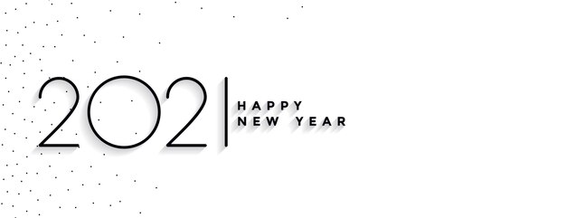 Banner elegante de feliz año nuevo mínimo 2021