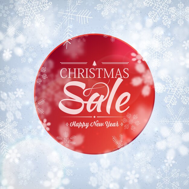 Banner elegante de venta de Navidad con texto de saludo sobre feliz año nuevo y ventas