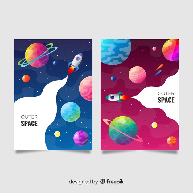 Banner espacio exterior colorido