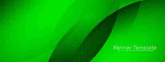 Vector gratuito banner de estilo de onda moderna de color verde brillante