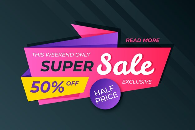 Banner de estilo origami de ventas