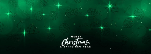 Banner de estrellas de navidad merru mágico en color verde
