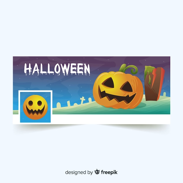 Banner de facebook con concepto de halloween