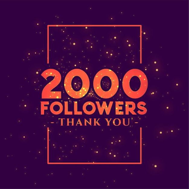 Banner de felicitación para las redes sociales de 2000 seguidores.