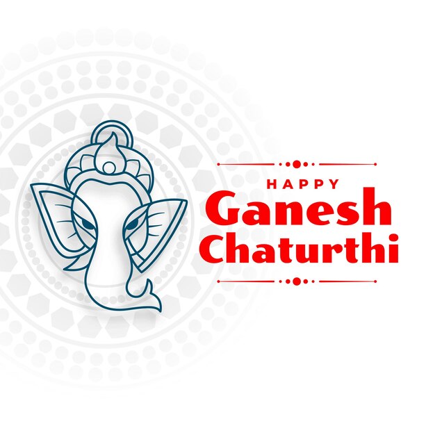 Banner feliz de ganesh chaturthi con diseño realista de lord ganesha