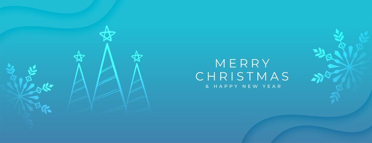 Vector gratuito banner de feliz navidad y año nuevo con decoración de copos de nieve