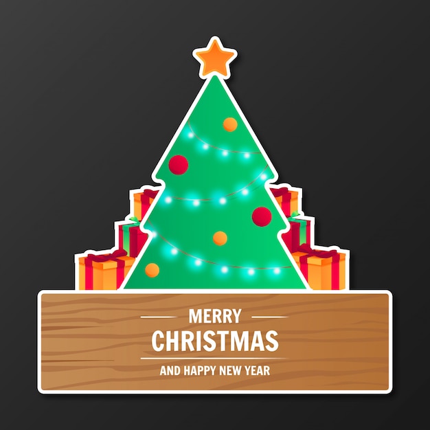 Vector gratuito banner de feliz navidad moderno