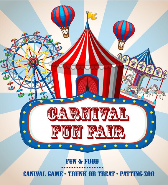 Banner de feria de carnaval colorido
