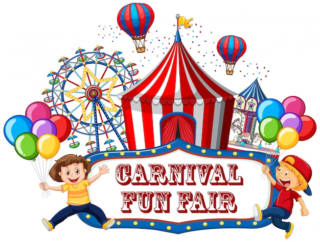 Banner de feria de carnaval colorido