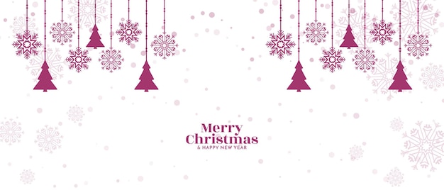 Banner de festival de feliz Navidad con elementos decorativos navideños