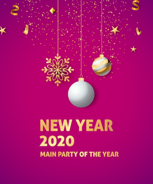 Banner festivo de año nuevo 2020