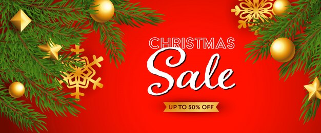 Banner festivo de venta de Navidad