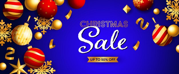 Banner festivo de venta de Navidad