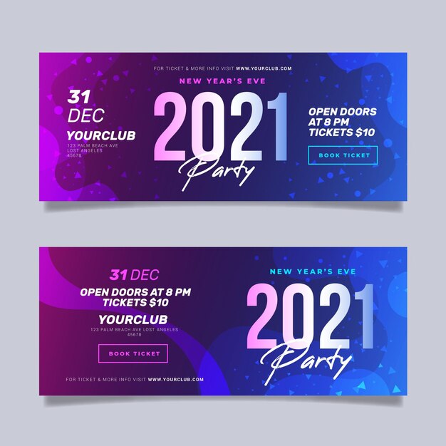 Banner de fiesta abstracto año nuevo 2021