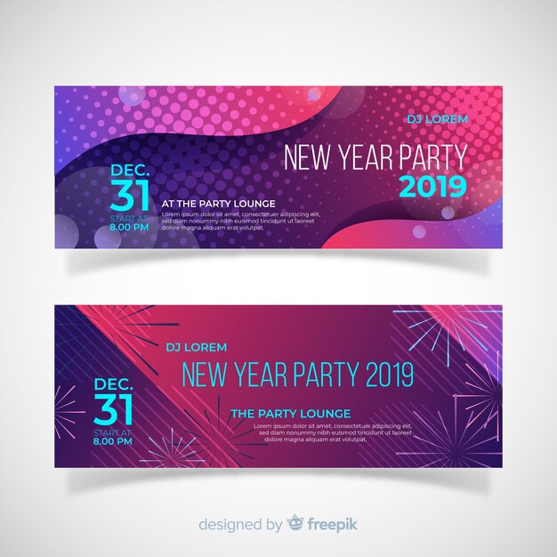 Banner fiesta de año nuevo 2019