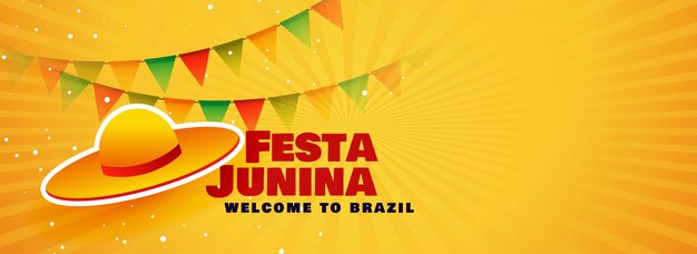 Banner de fiesta junina de brasil