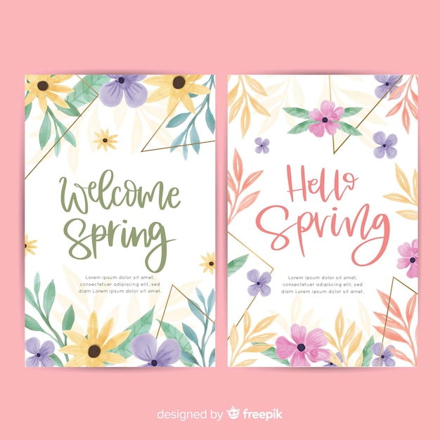 Vector gratuito banner floral acuarela primavera