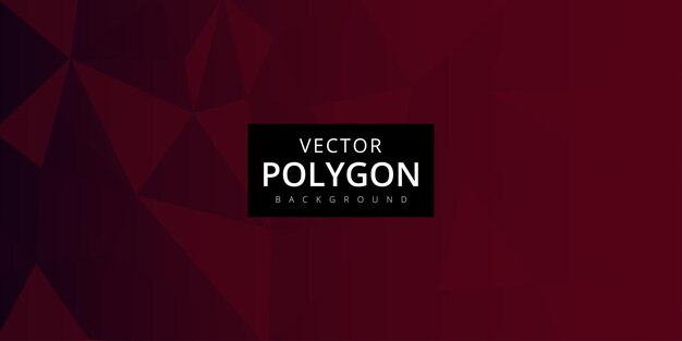 Banner de fondo abstracto monocromático polivalente de patrón de polígono granate oscuro