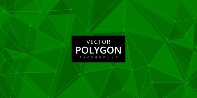 Banner de fondo abstracto monocromático polivalente de patrón de polígono verde