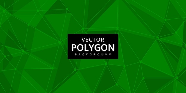 Banner de fondo abstracto monocromático polivalente de patrón de polígono verde
