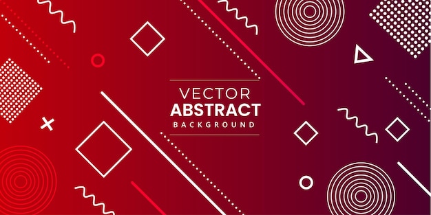 Vector gratuito banner de fondo abstracto multipropósito mono rojo borgoña de memphis