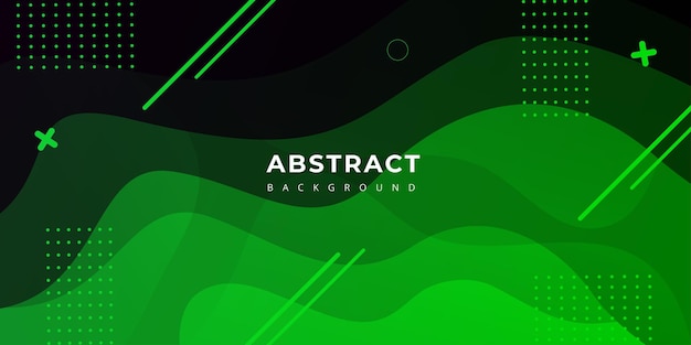 Vector gratuito banner de fondo abstracto multipropósito verde negro de memphis papercut