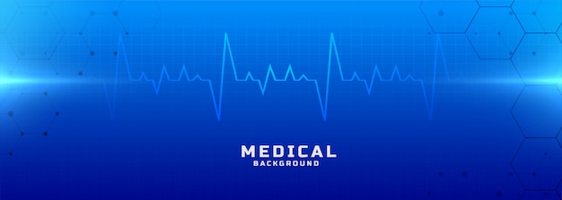 Banner de fondo azul médico y sanitario