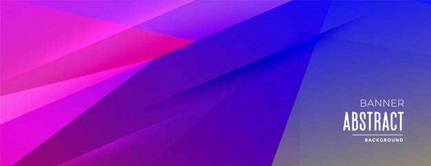 Banner de fondo de formas geométricas abstractas en colores vibrantes