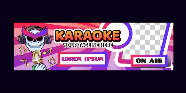 Vector gratuito banner de fondo de podcast con logotipos